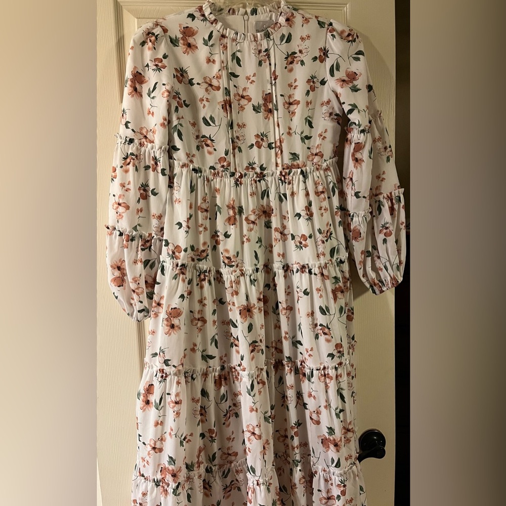 Dainty Jewells Tiered Long Sleeve Dress